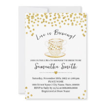 El amor es preparar té ducha Purpurina de oro invi