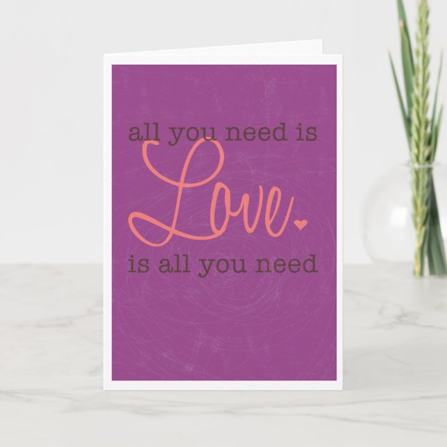 Tarjeta Festiva El amor es todo lo que necesitas (Anverso)