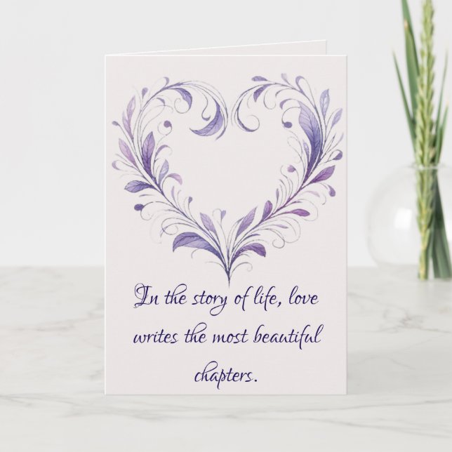 Tarjeta Festiva El amor escribe los capítulos más bonitos (Anverso)