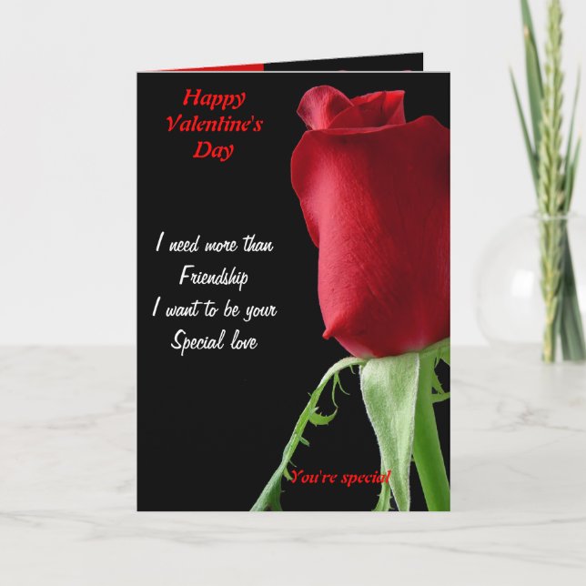 Tarjeta Festiva El amor especial de San Valentín (Anverso)