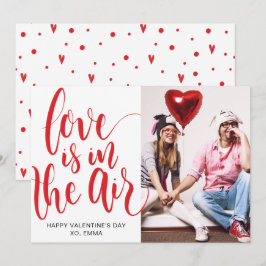 Tarjeta Festiva El Amor Está En El Aire Foto Personalizada Día de