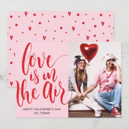 Tarjeta Festiva El Amor Está En El Aire Foto Personalizada Día de
