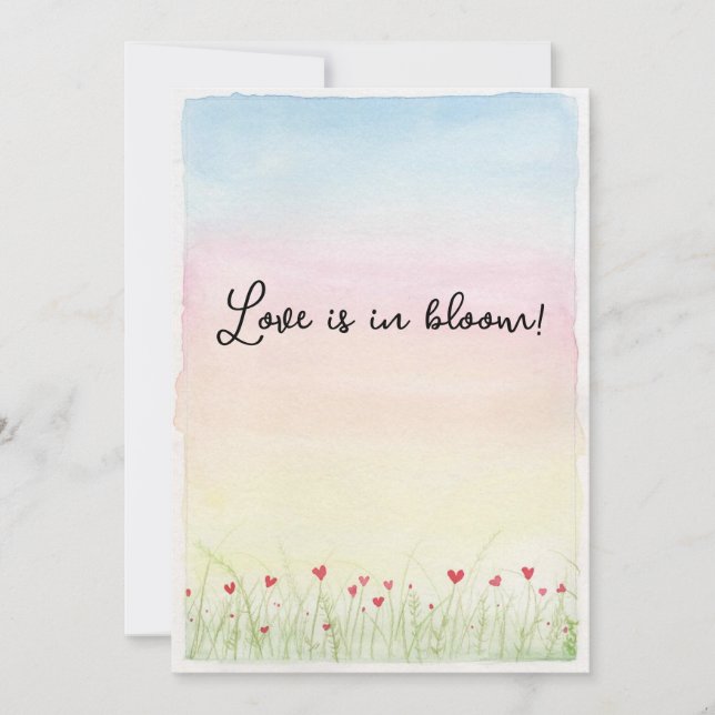 Tarjeta Festiva El Amor Está en Flor (Anverso)