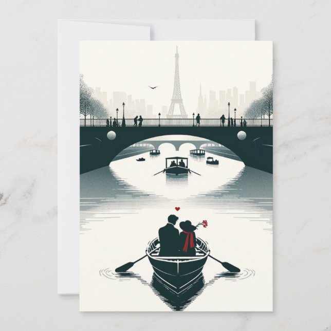 Tarjeta Festiva El amor florece en París (Anverso)