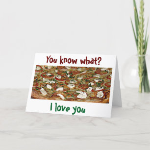 TARJETA FESTIVA EL AMOR ITALIANO ES MÁS AMOR QUE PIZZA