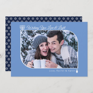 Tarjeta Festiva El amor moderno y la luz que Hanukkah desea para l