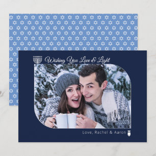 Tarjeta Festiva El amor moderno y la luz que Hanukkah desea para l