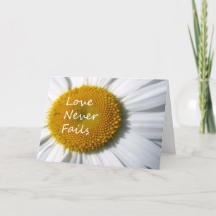 Tarjeta Festiva El amor nunca falla Daisy 1 Corintios 13
