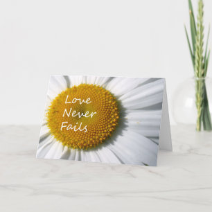Tarjeta Festiva El amor nunca falla Daisy 1 Corintios 13
