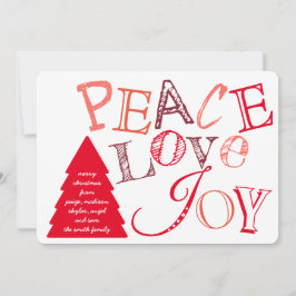 Tarjeta Festiva El Amor Por La Paz Y La Alegría En La Tipografía B