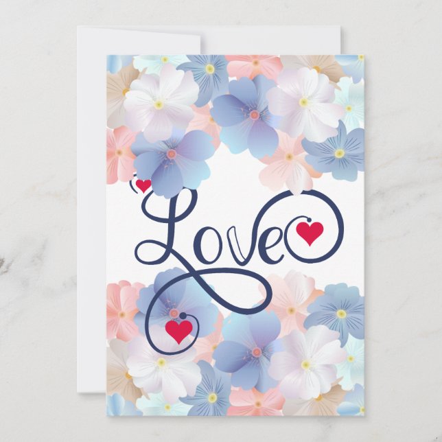 Tarjeta Festiva El amor puro como flor (Anverso)
