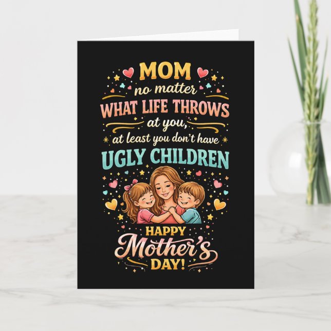 Tarjeta Festiva El Amor Sonriente de Mamá (Anverso)