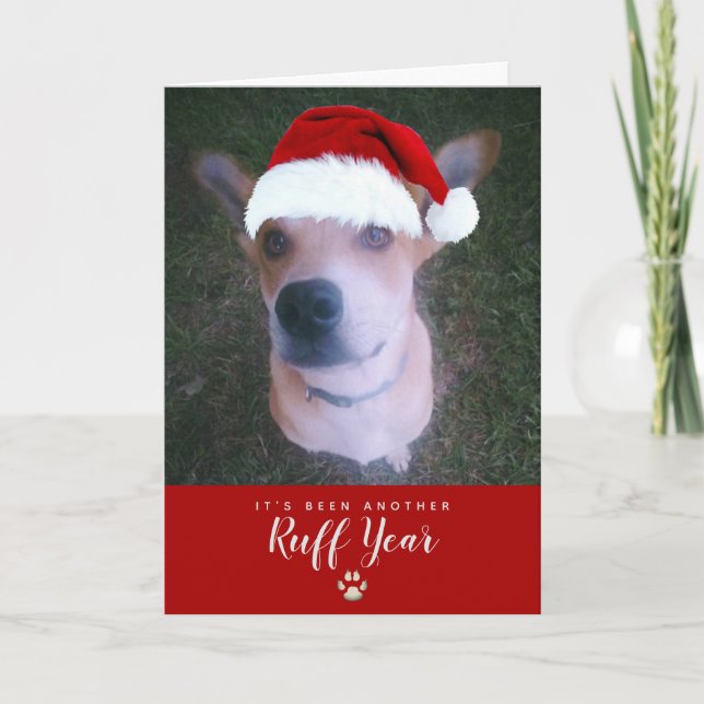 Tarjeta Festiva El año de Ruff 2021: Navidades de Mascotas de Perr (Anverso)