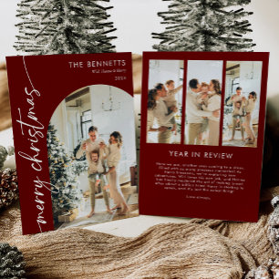 Tarjeta Festiva El Año Rojo Del Boho Moderno En La Foto De Los Nav