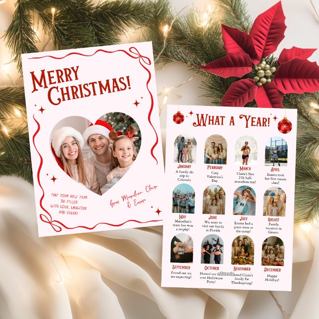 Tarjeta Festiva El año rosado y rojo de la reverencia en Navidades (Subido por el creador)