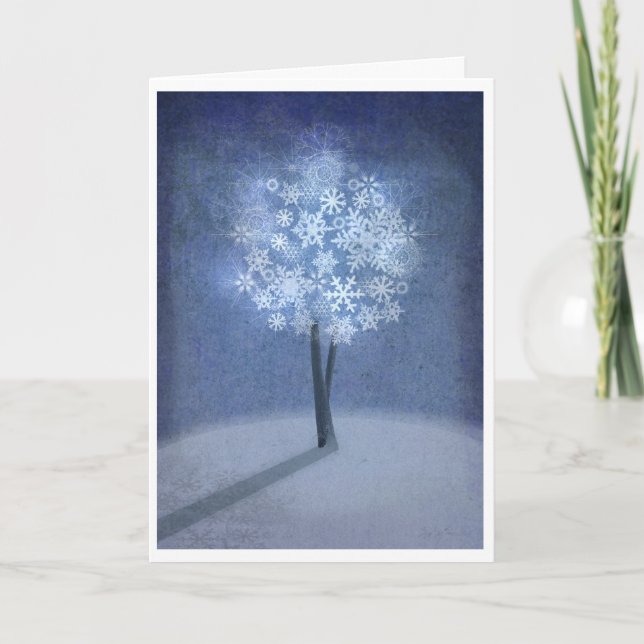 Tarjeta Festiva El árbol del copo de nieve (Anverso)