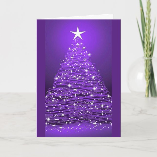 TARJETA FESTIVA *EL ÁRBOL ESTÁ ENCENDIDO Y SEREMOS FELICES* NAVIDA (Anverso)