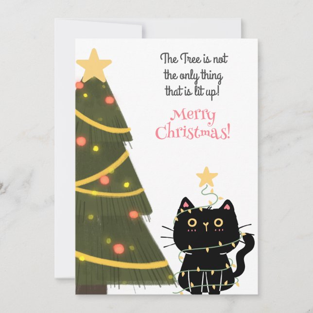 Tarjeta Festiva el árbol no es lo único que se ilumina (Anverso)