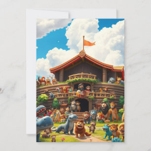 Tarjeta Festiva El Arca de la Alegría de Noé