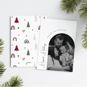 Tarjeta Festiva El Arco del Corazón del Arco Iris de Boho Festejos