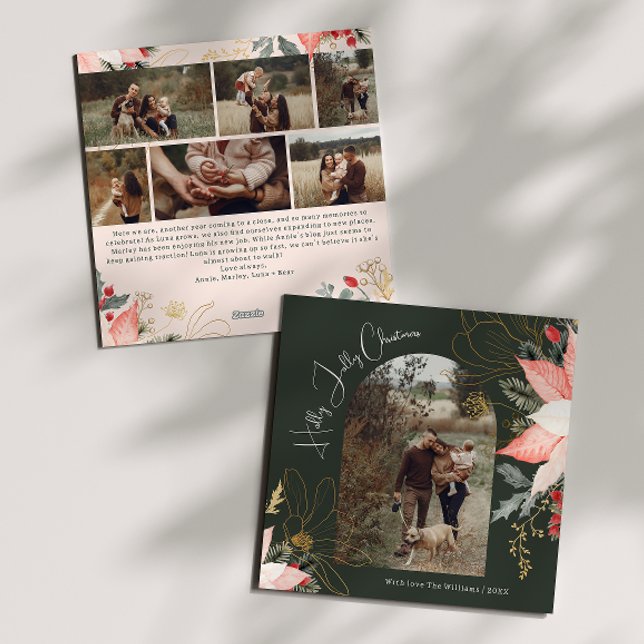 Tarjeta Festiva El Arco Floral Boho Holly Jolly Navidades Siete Fo (Subido por el creador)