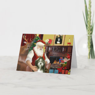 Tarjeta Festiva El Bearded Collie de Santa (#9)