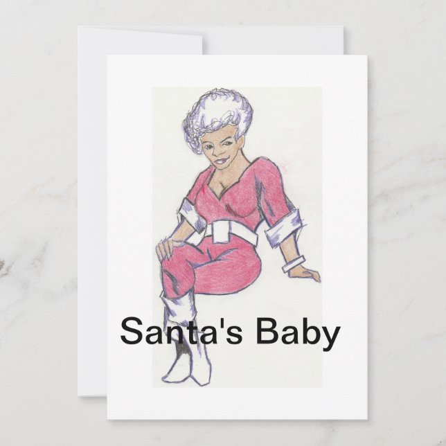 Tarjeta Festiva El bebé de Santa (Anverso)