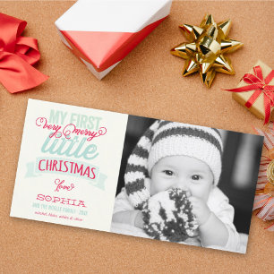 Tarjeta Festiva El bebé es mi muy dulce foto de los Navidades pequ