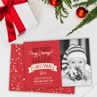 Tarjeta Festiva El bebé es mi muy dulce foto de los Navidades pequ
