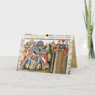 Tarjeta Festiva El Caballero Cifar observa jugar ajedrez al campam