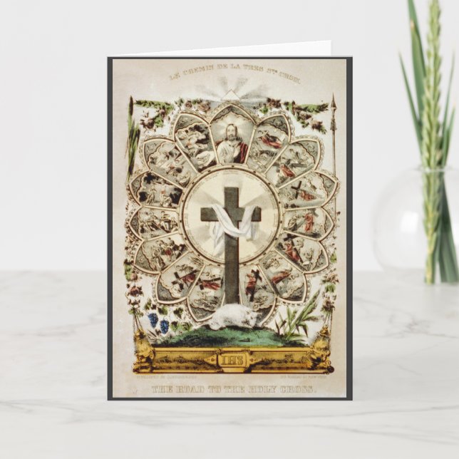 Tarjeta Festiva El camino a la Santa Cruz (Anverso)