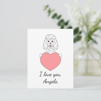 Tarjeta Festiva El caniche lindo en el amor San Valentín