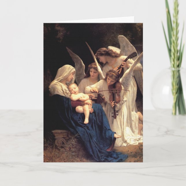 Tarjeta Festiva El canto de los ángeles, Bouguereau (Anverso)