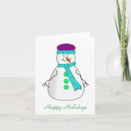Tarjeta Festiva El capataz Sr Snowman Feliz Feriado Primitivo
