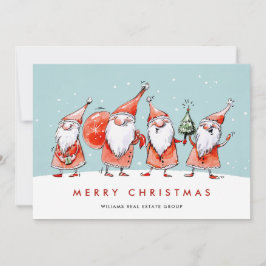 Tarjeta Festiva El caprichoso Santa Claus Gnomes Navidades Corpora
