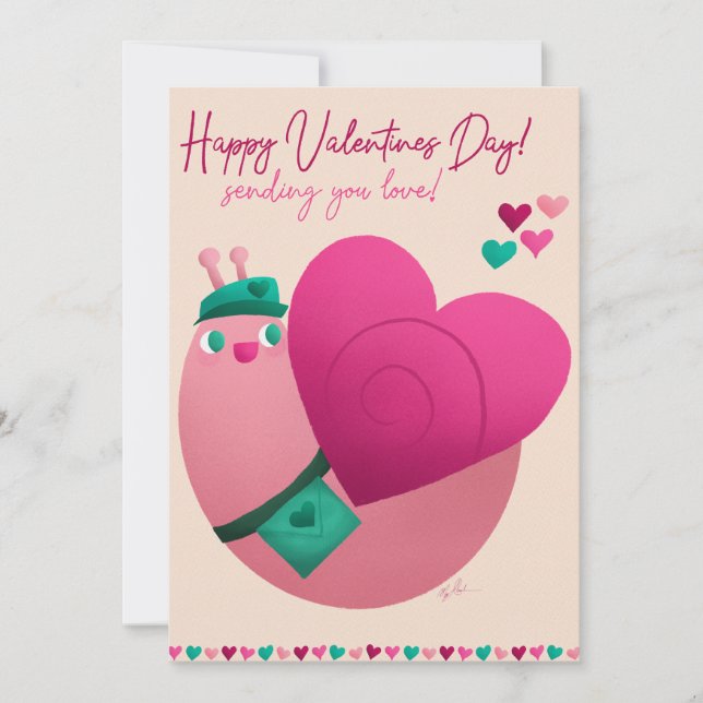 Tarjeta Festiva El caracol de San Valentín (Anverso)