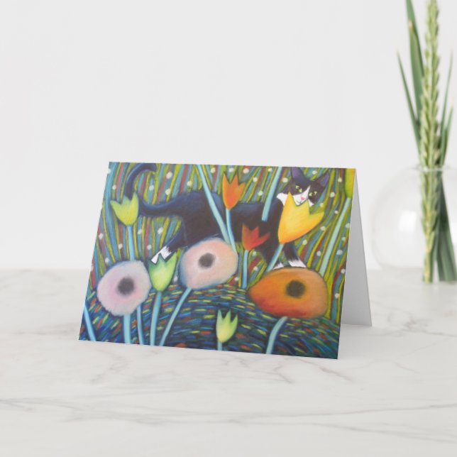 TARJETA FESTIVA EL CAT DEL JARDÍN (Anverso)