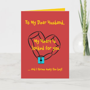 Tarjeta Festiva el chainheart, a mi estimado marido, mi corazón es