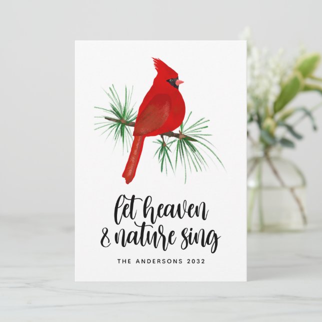 Tarjeta Festiva El cielo y la naturaleza cantan Navidades del card (Anverso de pie)