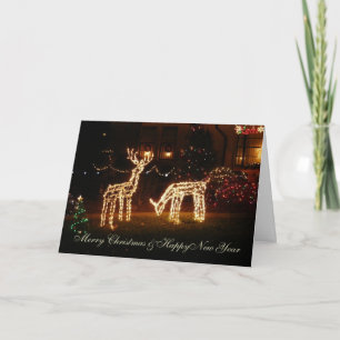 Tarjeta Festiva El ciervo de hierba para los Navidades se muerde