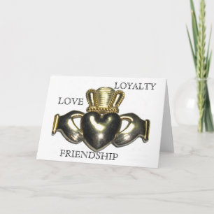 Tarjeta Festiva El Claddagh con decir del interior