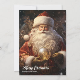 Tarjeta Festiva El clásico vintage de Santa Claus