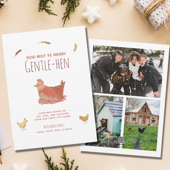 Tarjeta Festiva El Collage de fotos de Navidades de pollo de Pun (Subido por el creador)