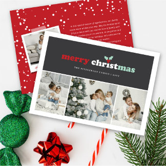 Tarjeta Festiva El color navideño de la mora bloquea el Collage de