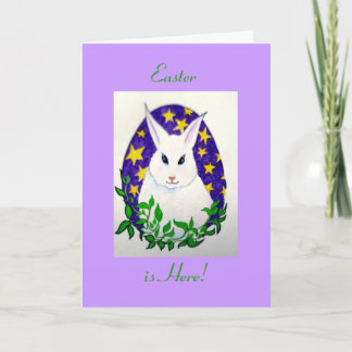 Tarjeta Festiva ¡El conejito de pascua está aquí!