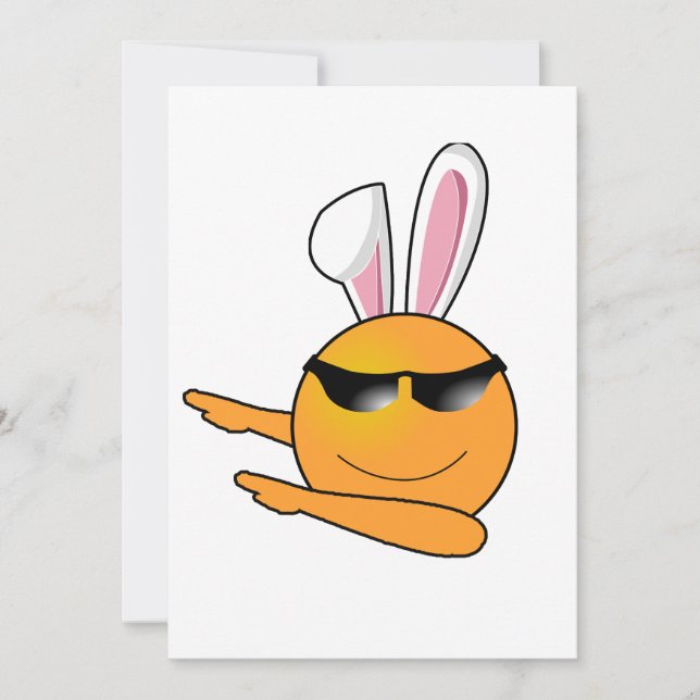 Tarjeta Festiva El conejito Pascua del huevo de la emoji de Hip (Anverso)