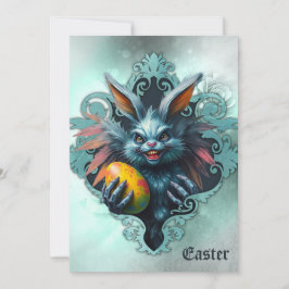 Tarjeta Festiva El conejo espeluznante de Pascua