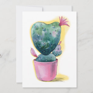 Tarjeta Festiva El corazón de los cactus