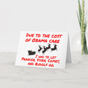 Tarjeta Festiva El cuidado de Obama afecta a Santa