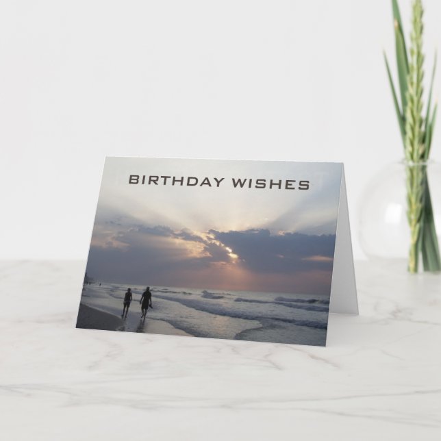 TARJETA FESTIVA EL CUMPLEAÑOS DE LA PLAYA DESEA LO MEJOR AÚN (Anverso)